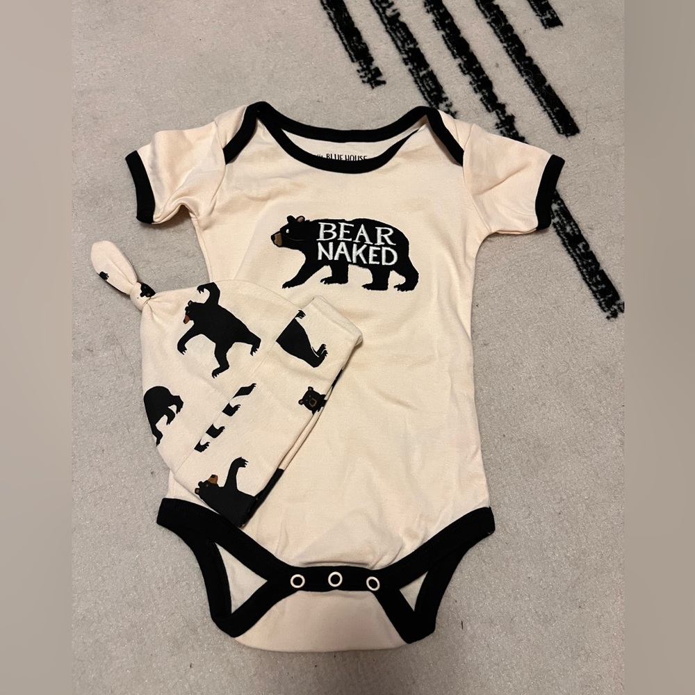 Baby Boys’ Bear Onesie Undershirt and Hat
